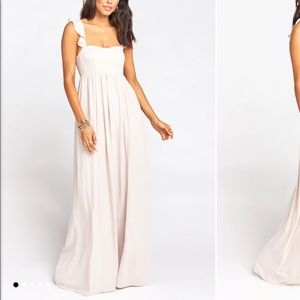 Show Me Your Mumu June Maxi Dress in “Show me the Ring Crisp”